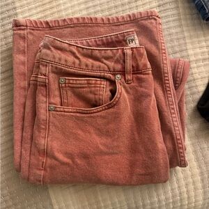 Free people washed red jeans